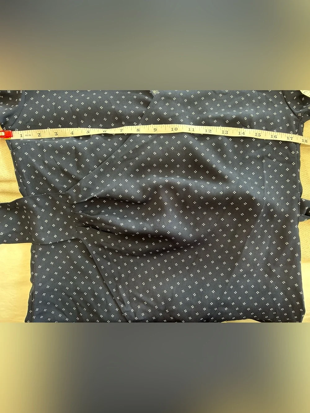 J CREW - Navy Blue Wrap Blouse Foulard Print Size XXS